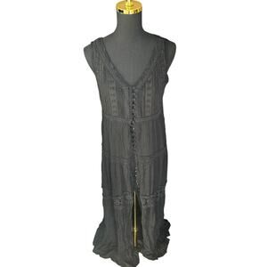 Boho Whimsygoth S-Twelve Black Maxi Dress – Size Large